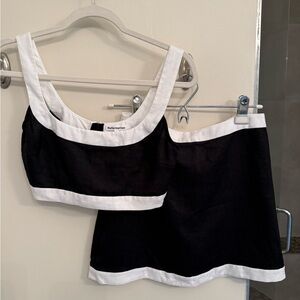 Reformation Black and White Skirt Set